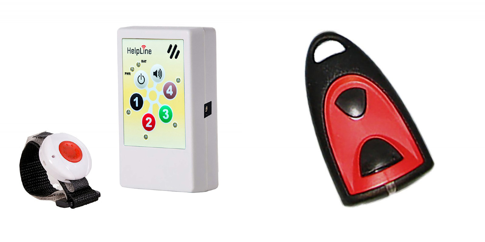 HelpLine Hausnotruf-Set Mobil für Zwei (Empfänger 2.0) | Akku & optische Anzeige