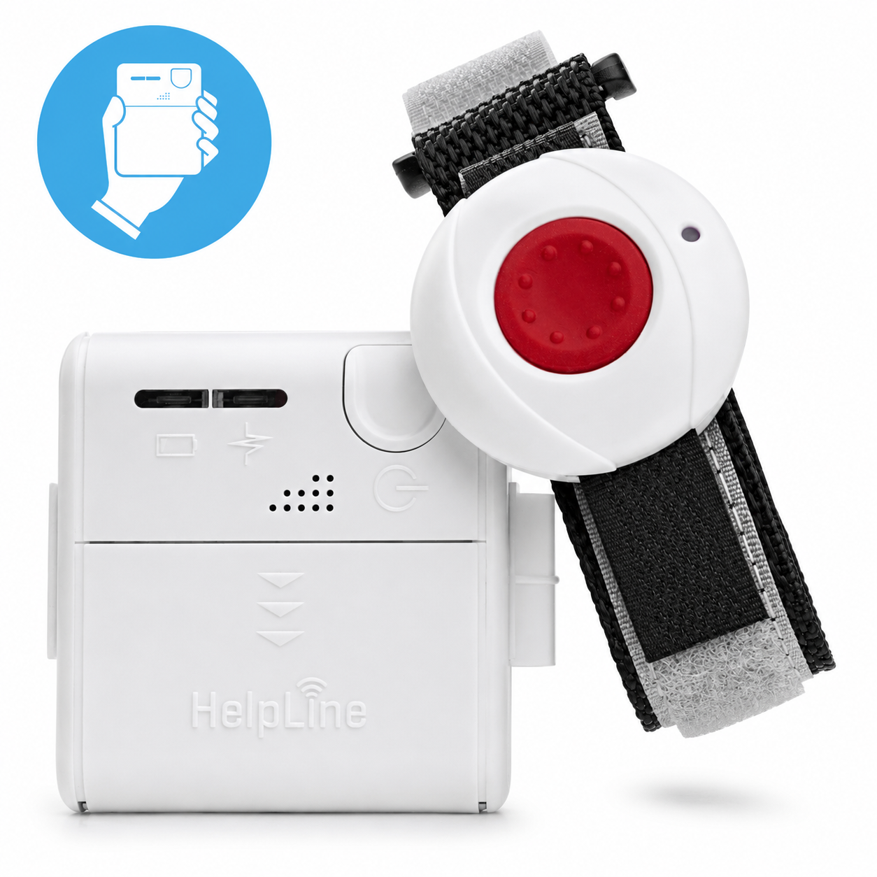 HelpLine Hausnotruf-Set Mobil (Mini-Empfänger)mit Armbandsender