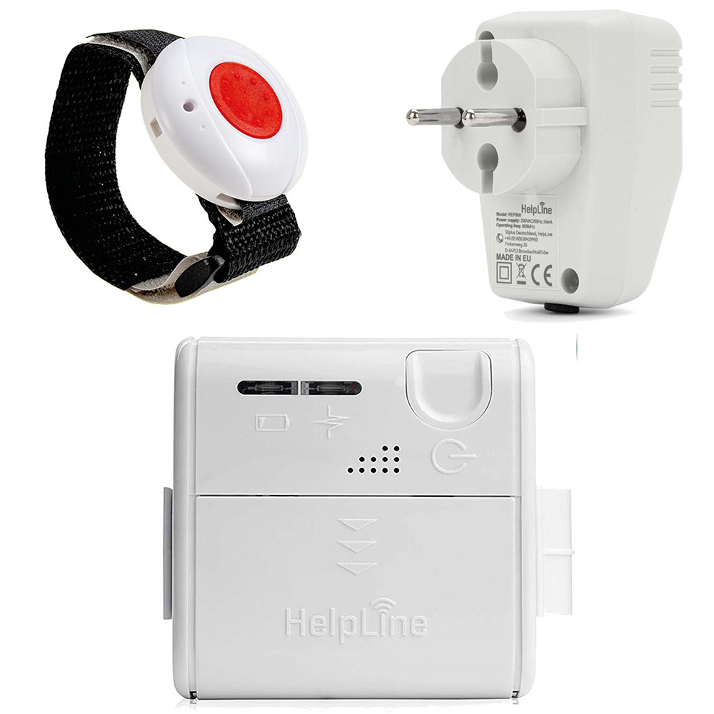 HELPLINE Mini - Mobiler Hausnotruf inklusive Repeater REP868 mit Notrufarmband