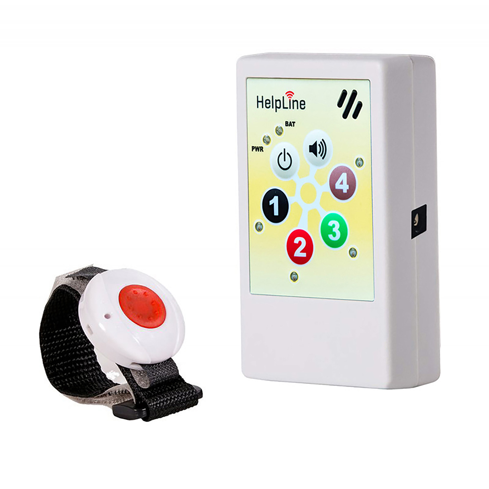 HELPLINE 2.0: Portables Hausnotrufgerät mit Notruf-Armband