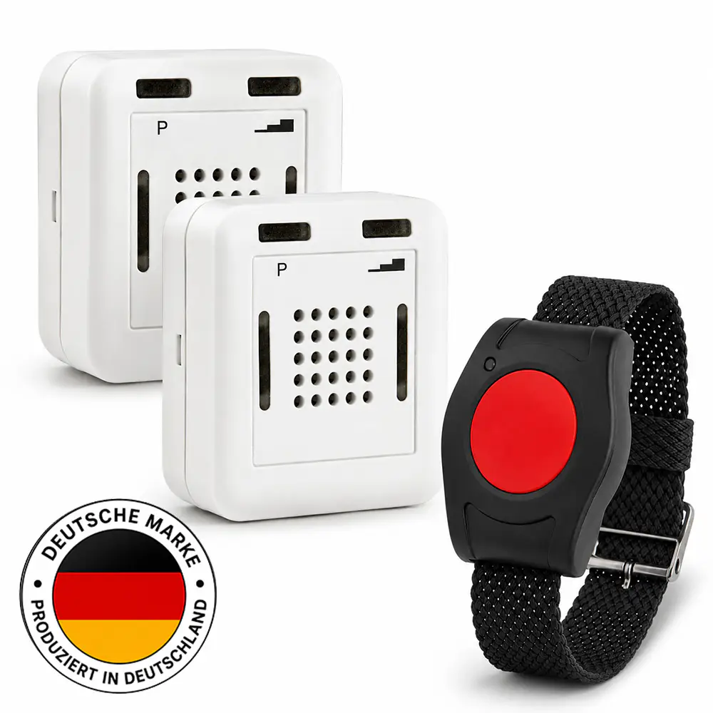 ELDAT Sicherheitspaket 3 - Hausnotruf mit Armbandsender und 2 Empfängern