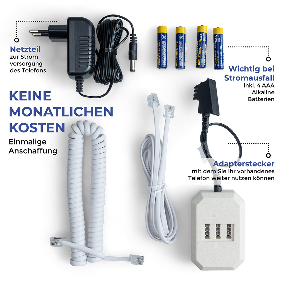 MAXCOM KXTSOS 481 Seniorentelefon mit 3 Notruf-Halsband-Sender