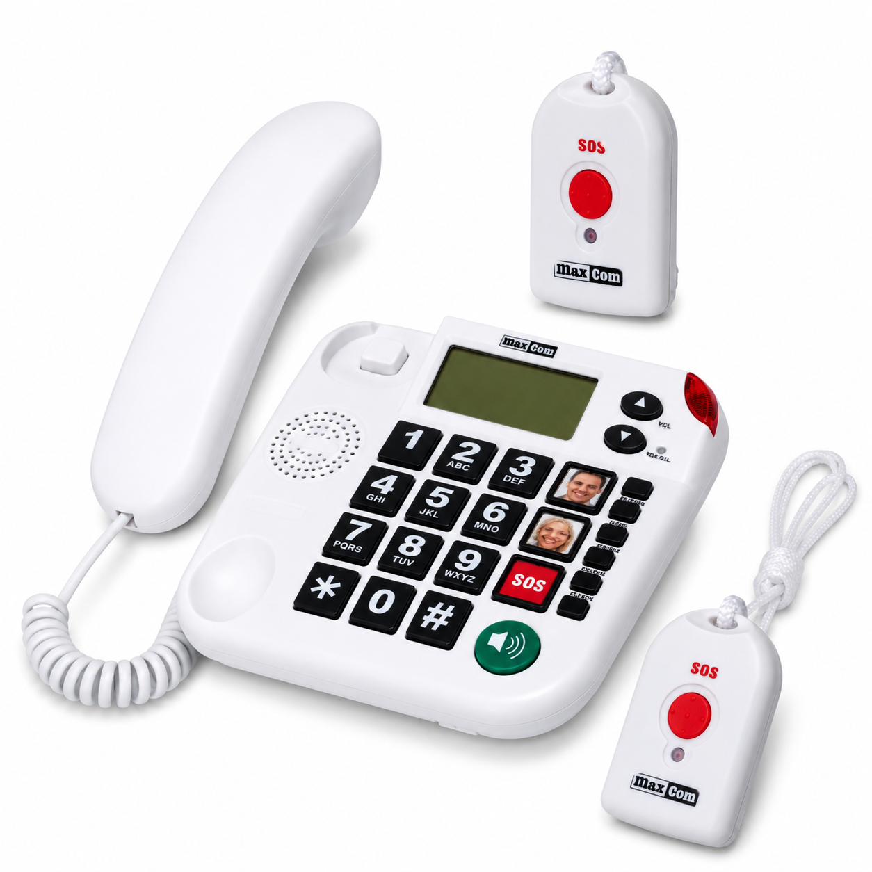 MAXCOM KXT SOS 481 Seniorentelefon-Set – inkl. 2 Umhängesender