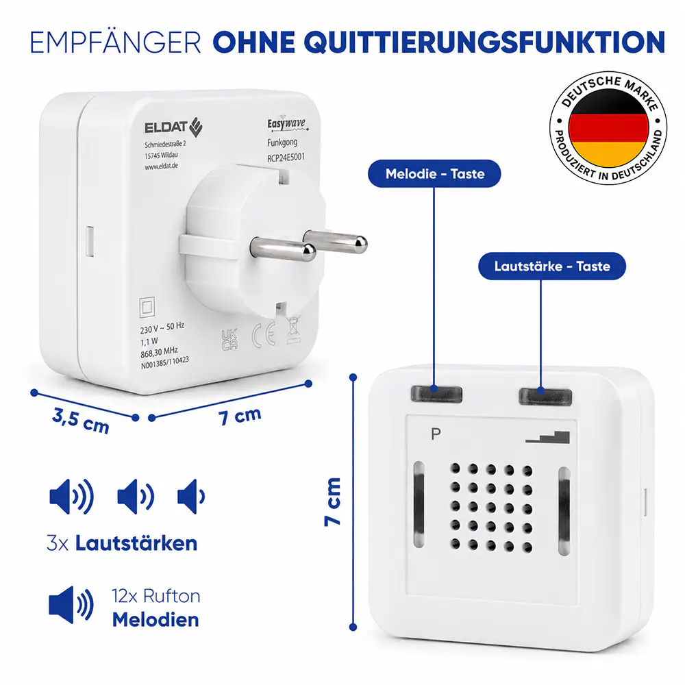 ELDAT Easywave Zusatz-Steckdosenempfänger RCP24 Information