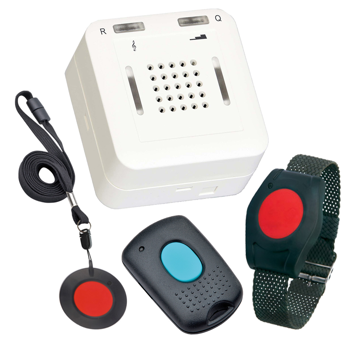ELDAT RS16 Hausnotruf mit Arm- und Halsbandsender sowie Quittierungssender