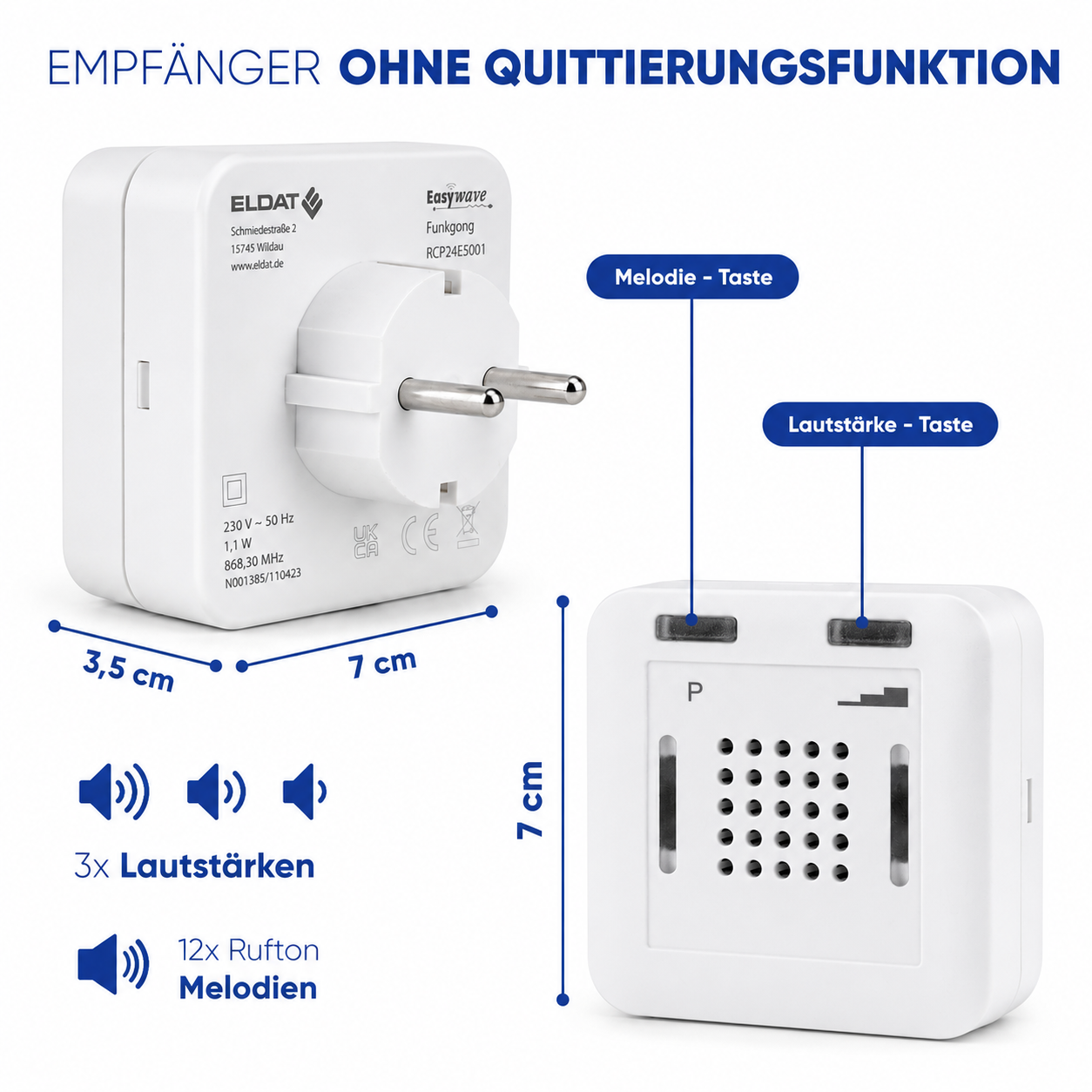 ELDAT Easywave Zusatz-Steckdosenempfänger RCP24