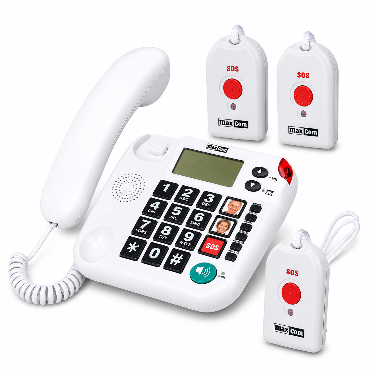MAXCOM KXT SOS 481 Seniorentelefon-Set – inkl. 3 Umhängesender